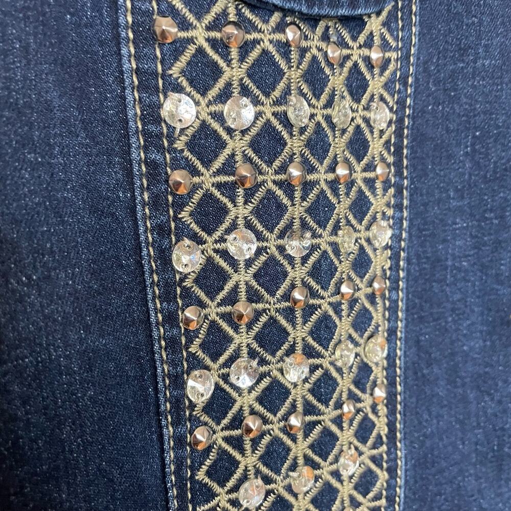 Ameri Mode Jean Jacket S Womens Rhinestone Bling … - image 2